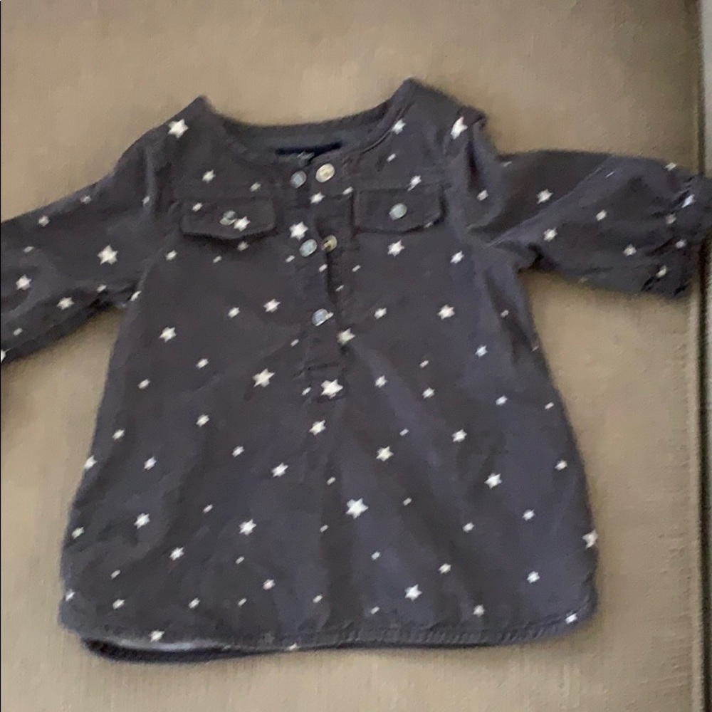 Gap baby light corduroy blue dress with stars
